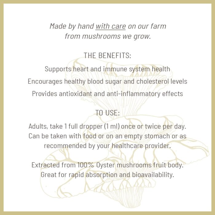 Care2Grow Oyster Mushroom Fruit Body Tincture Benefits and Use Heart Health